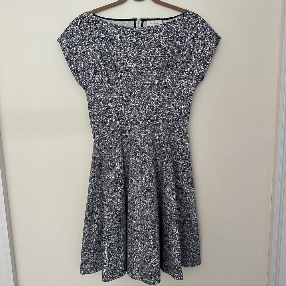 Kate Spade Cotton Navy and White organic polka dot dress.